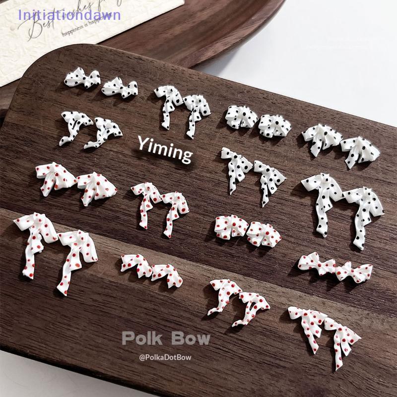 [Initiationdawn] 10Pcs Wave Bow Flower Butterfly Soft Satin Light Nail Rhinestones Nail Art Charms DIY Nail Decoration Manicure Accessories New