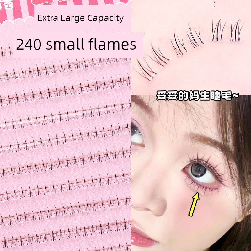 eyelash extension bulu mata palsu Dr. Eyelashes Glue-Free Small Flame Lower Eyelashes Influencer Lower Eyelashes Segmented Natural Soft Transparent Thin Stem