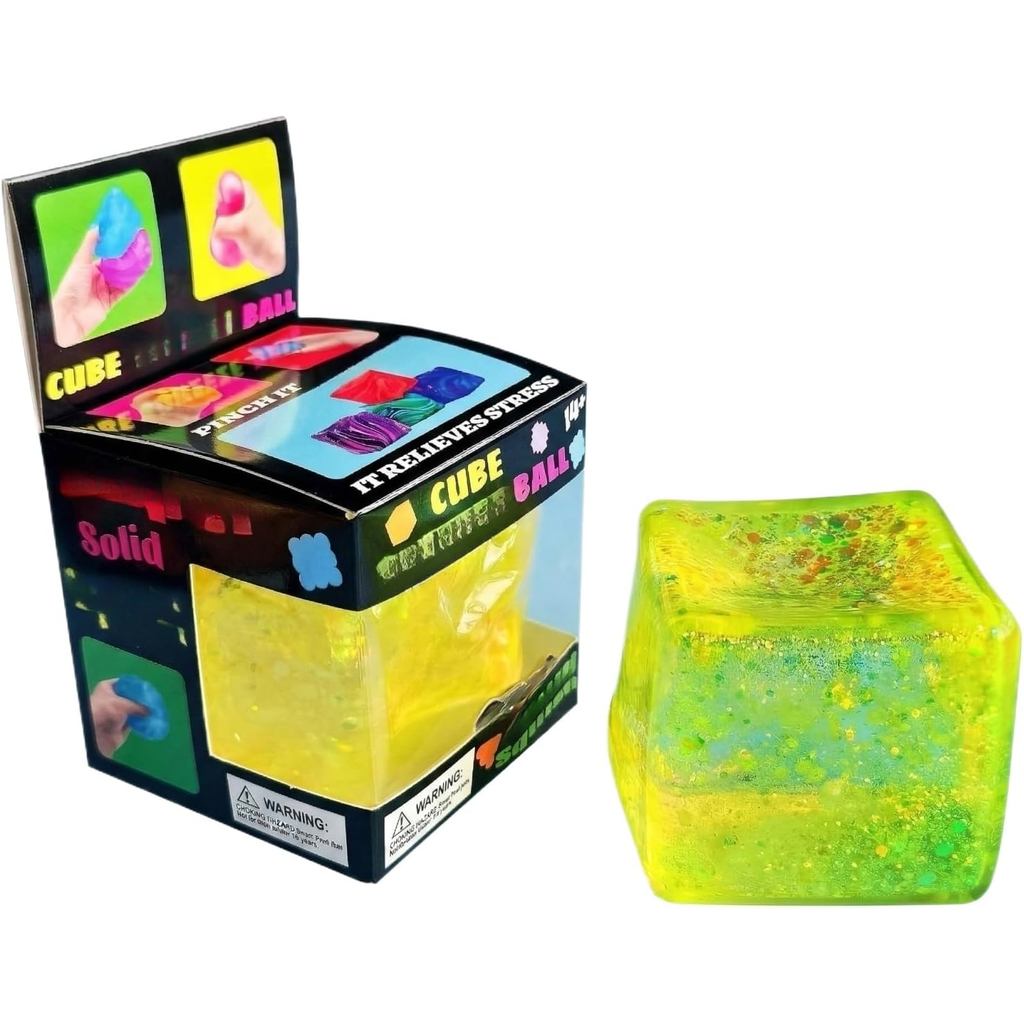 Squishy Stress Cube for Adults,Squishy Slow Rising Fidget Cube Sensory for Anxiety Stress Relief High Density Ice Squeeze Ball Cubes