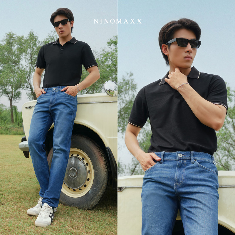 Ninomaxx Men's Jeans Form Tapered Blue RAWCORE DENIM Thick Hard Fabric High Durability Slightly Stretchy 2508005