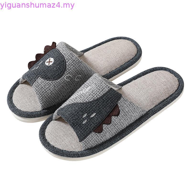 2026 Plus Size Cartoon Linen Slippers   Non-Slip Soft Sole Indoor Home Slippers  Four Seasons Cotton & Linen House Shoes