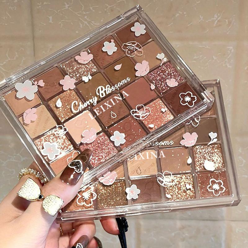 Resina Night Sakura Dance Song 20 Color Eyeshadow Pearlescent Sequins Matte Low Saturation Earth Milk Tea Color New Style Eyeshadow Palette