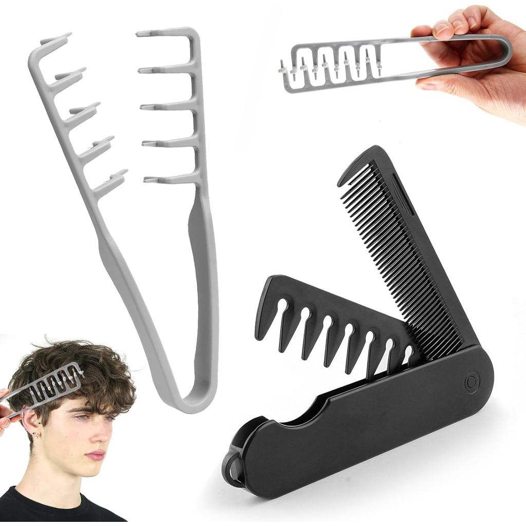 2PCS Volumizing Wide-Tooth Hair Styling Comb Texture Comb Wide Tooth Detanglers Seamless Design Root Volumizing Tool for Man Women Grooming Accessory Seam Smooth Styling Hair