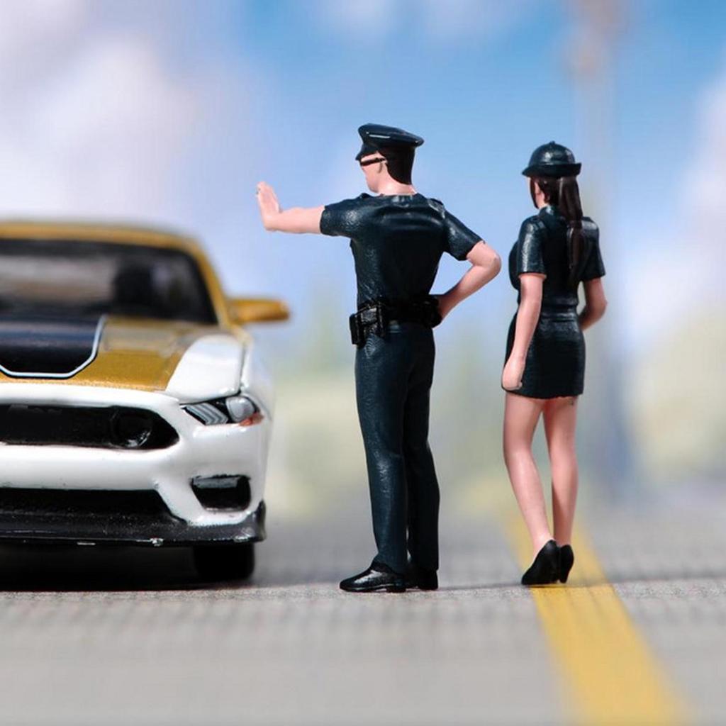 [lzdjlmy1zs] 2 Pieces 1:64 Scale Miniature Figures Ornaments Mini People Figurines
