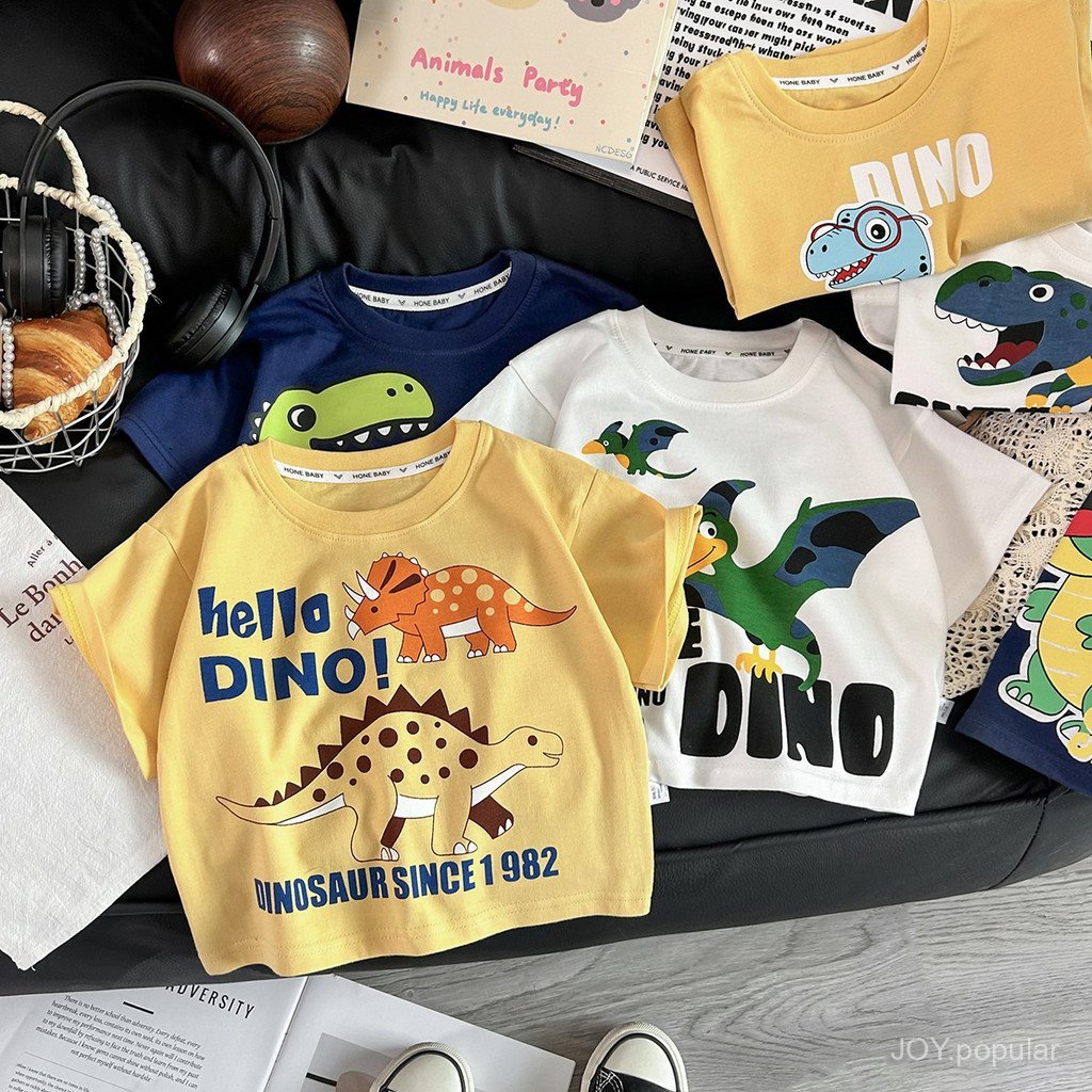 Children Short-Sleeved T-Shirt Boys Short-Sleeved Korean Version Loose Casual Top Pure Cotton Children's Clothing Ready Stock