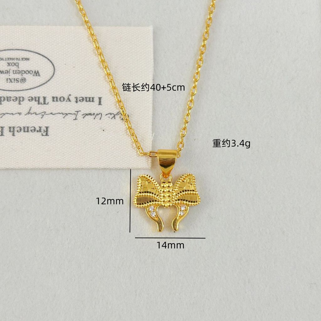 916 gold Crushed Ice Ice Running Princess Bow Pendant /diy charm gold 916