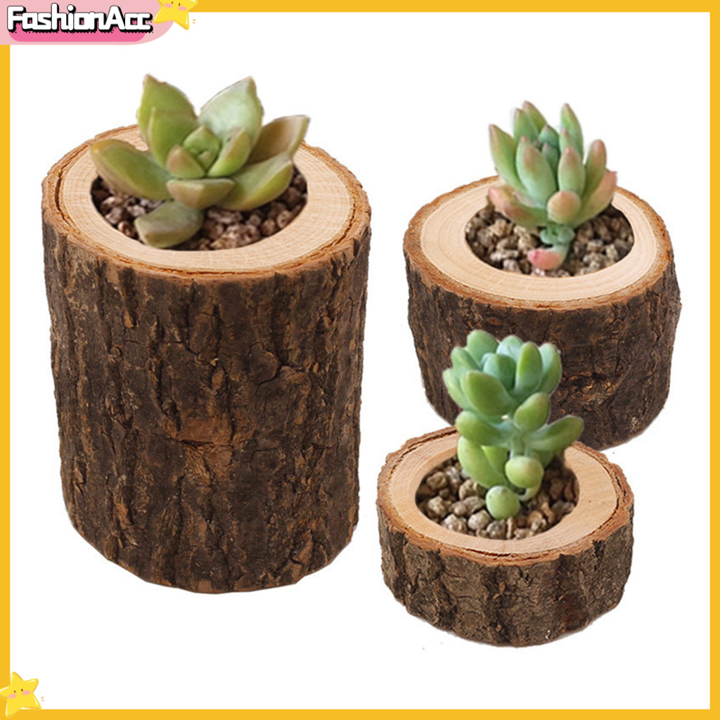 FA| Handcrafted Candle Stand Wooden Candle Holder 3pcs Rustic Wooden Stump Candle Holders Tealight Stand Farmhouse Decor for Room Bathroom Table Centerpiece Southeast Asia
