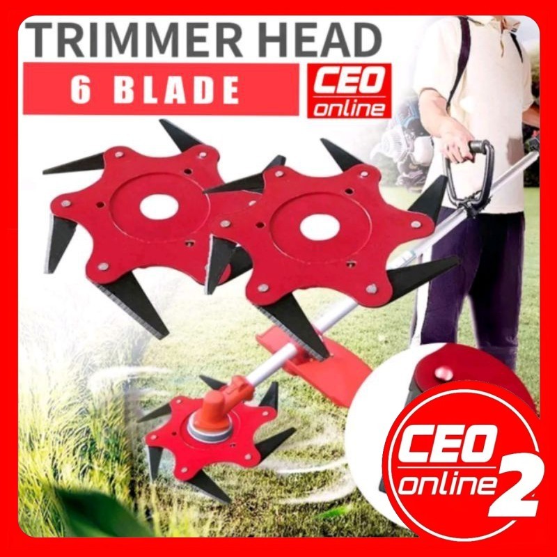 CEO 2 🇲🇾 6 Blade Trimmer Head Lawn Mover Grass Weeding Grass Cutter Potong Rumput Mata Ganti Mesin Rumput Garden Tool