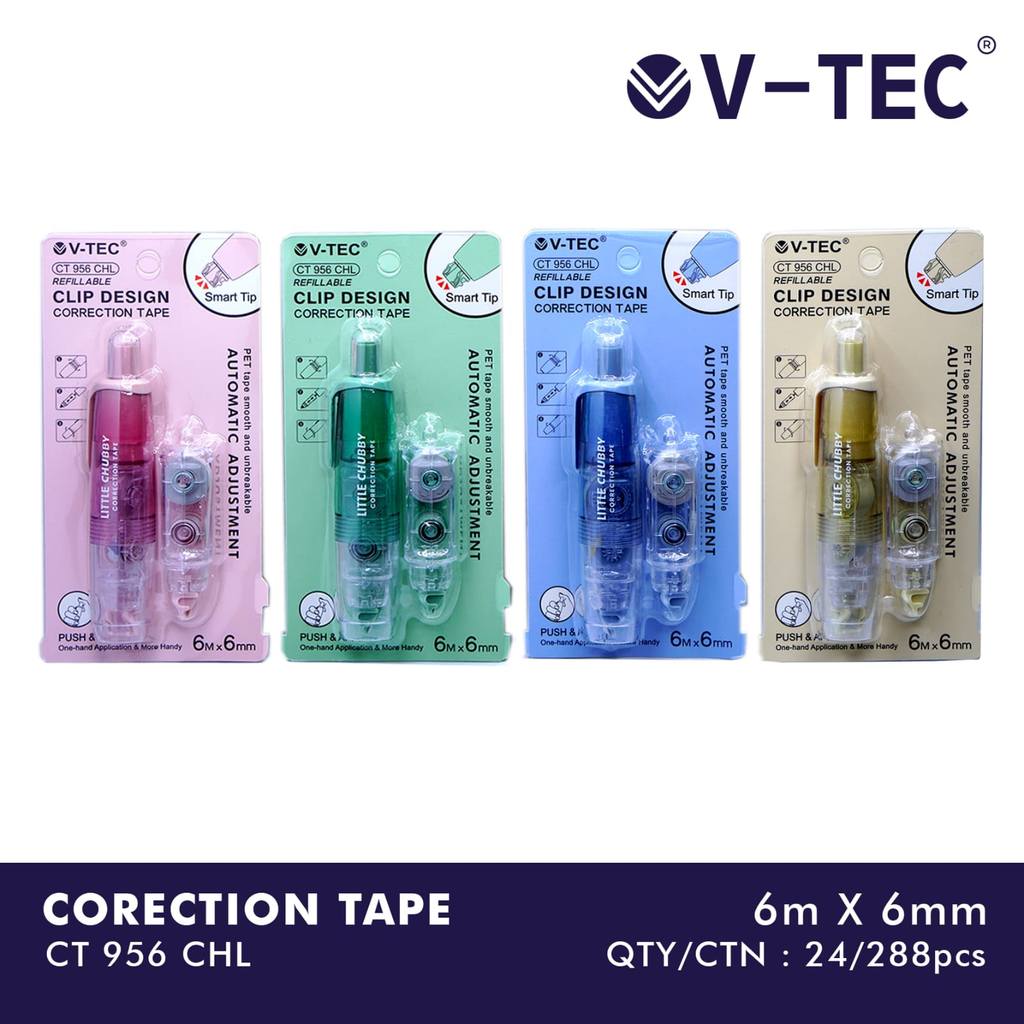 (1 PCS) CORRECTION TAPE VTEC TIPEX TAPE CORRECTION TOOL SCHOOL COLLEGE OFFICE CUTE