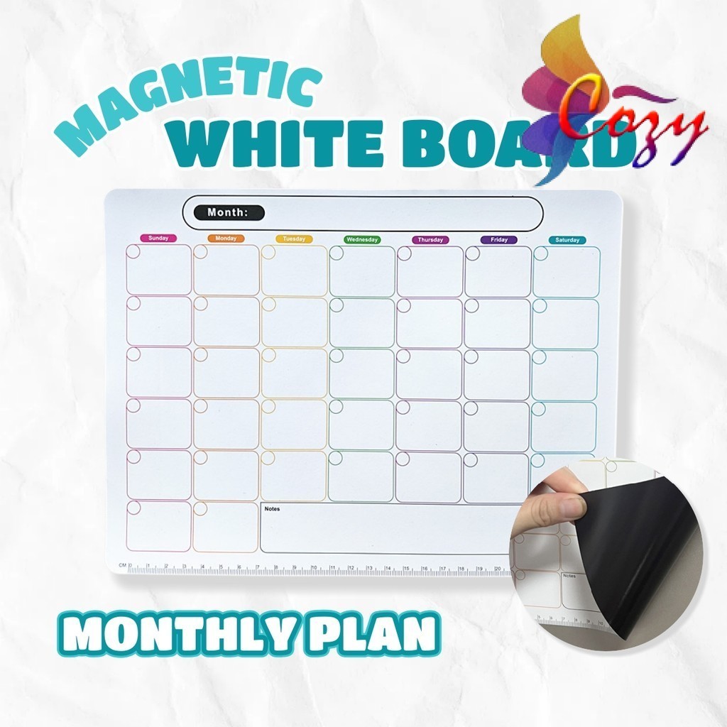 Magnetic Fridge Whiteboard Erasable Column Calendar Reusable Schedule Plan Monthly Planner Daily Note Memo Sheet Study