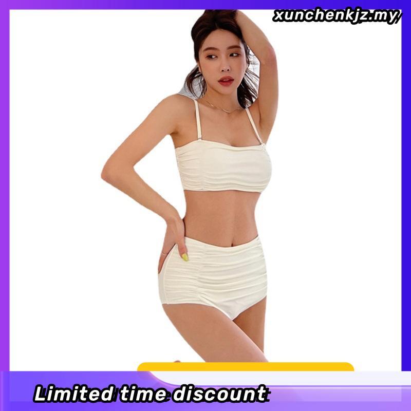 White bikini set split 2 pieces set swimsuit woman sexy high waist swimwear woman professional quick dry swimming suit women new beachwear 女士泳衣女生泳装