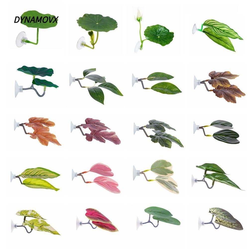 DYNAMOVX Fish Spawning Ornamental Plant, Rest/Hiding/Spawning Simulated Lotus Leaves/Artificial Leaf Betta Fish Rest Leaf, Suction Cup Plastic Fish Resting Terrace