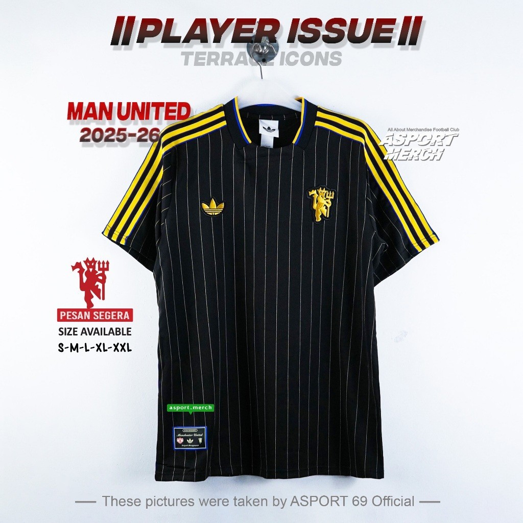 PLAYER ISSUE MAN UNITED JERSEY BLACK YELLOW TERRACE ICONSMU 2025 2026