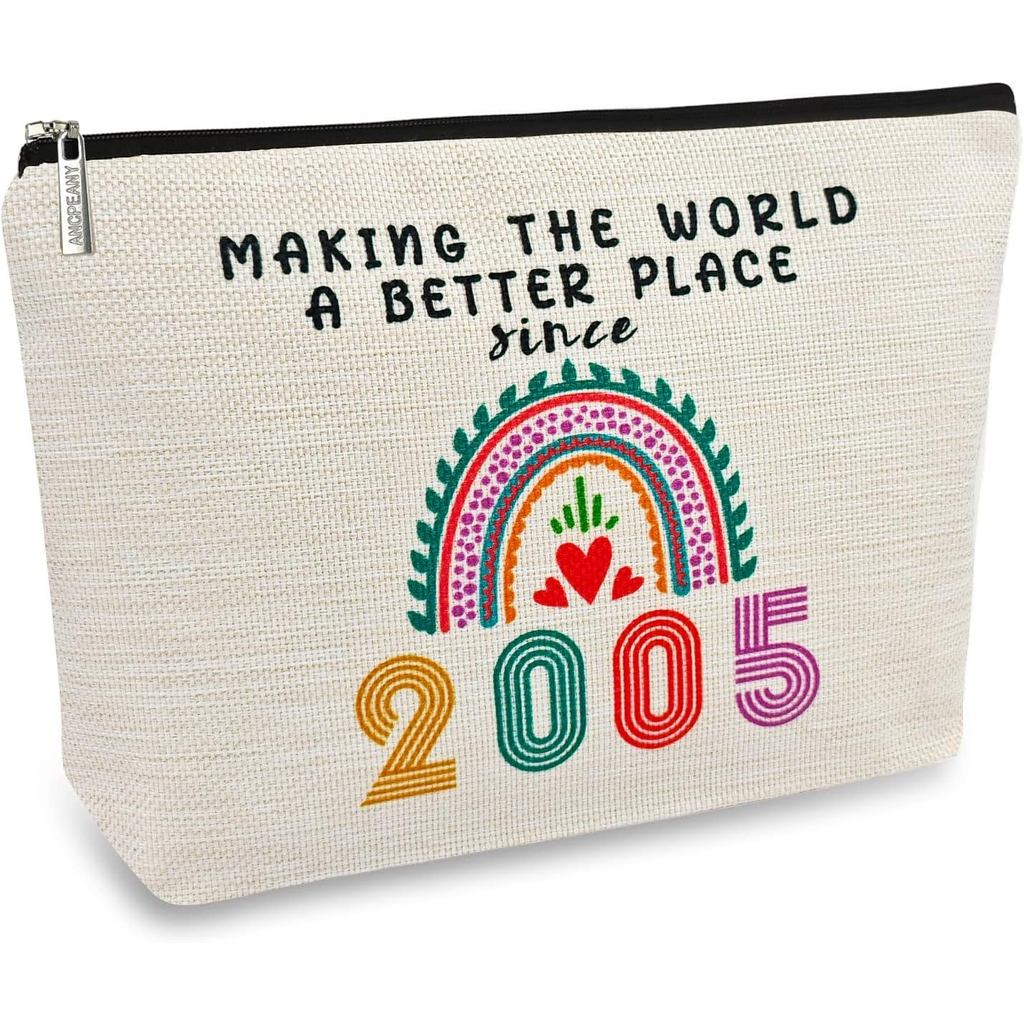 21st Birthday Gifts for Girls Makeup Bags, 2005 Happy 21st Birthday Decorations for Teen Girls, 21 Year Old Girl Birthday Gifts for Daughter, Sister, Granddaughter, Cosmetic Travel
