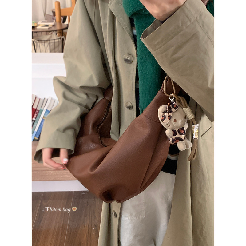 Retro Niche Croissant Bag Women Autumn Winter 2024 New Style Trendy Fashion Korean Underarm Bag Large Capacity Messenger Bag
