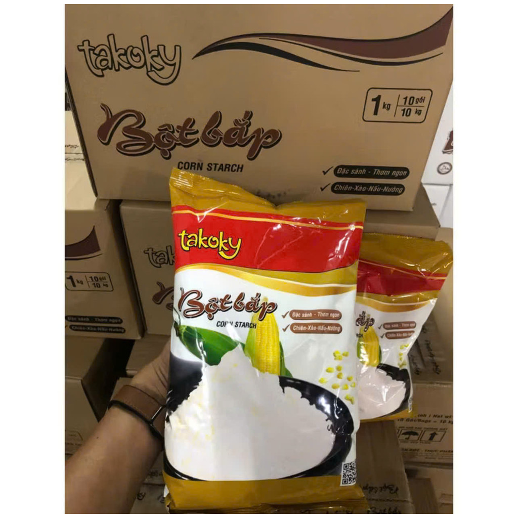 Tai Ky brand Takoky Cornstarch box - box of 10 packs of 1 Kg