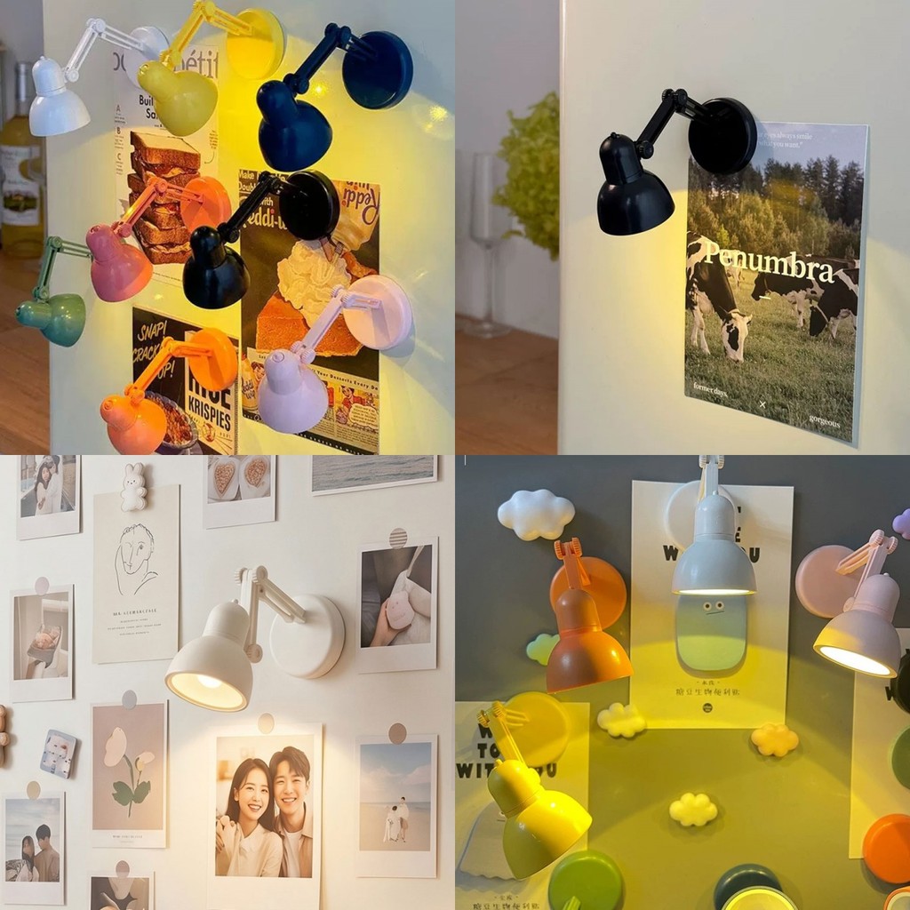 Mini Book Light Small Desk Lamp Refrigerator Magnetic Sticker Home Ornament Night Creative Cute Warm Cartoon
