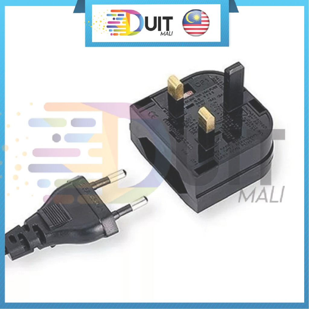 DM 2 Pin Plug To 3 Pin Plug Standard Travel Converter Adapter Socket Portable UK British Malaysia Version Adaptor