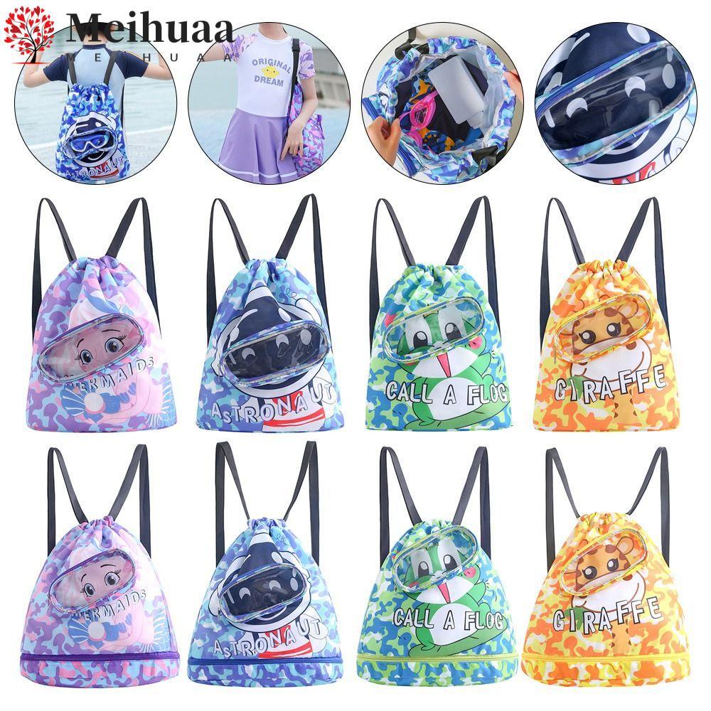 MEIHUAA Kid Swim Bag, Drawstring Dry Wet Separation Children Swimming Bag, Travel Fitness for Sport Swim Backpack Beach Bag Adjustable