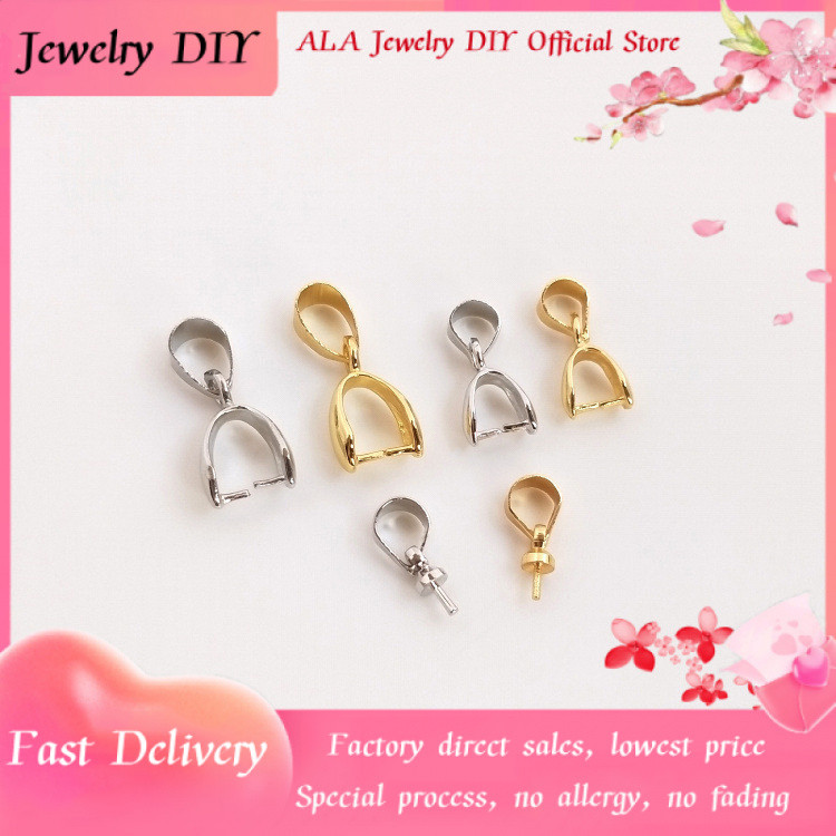 Jewelry DIY Accessories18K Gold-Plated White Gold with Hanging Sunflower Seed Buckle Clip Buckle Half-Hole Bead Holder Pendant Buckle DIY Jewelry Accessories [Bracelet Spacer Necklace Bead Cap]