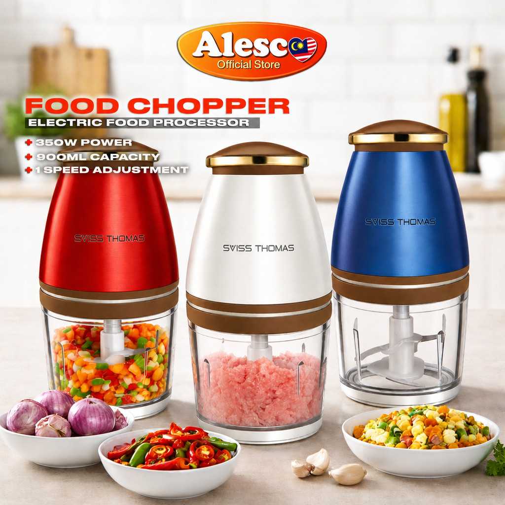 Alescomall Multi-Functional Electric Baby Food Processor Chopper 900ml blender Garlic Chilli Mesin Pengisar Makanan