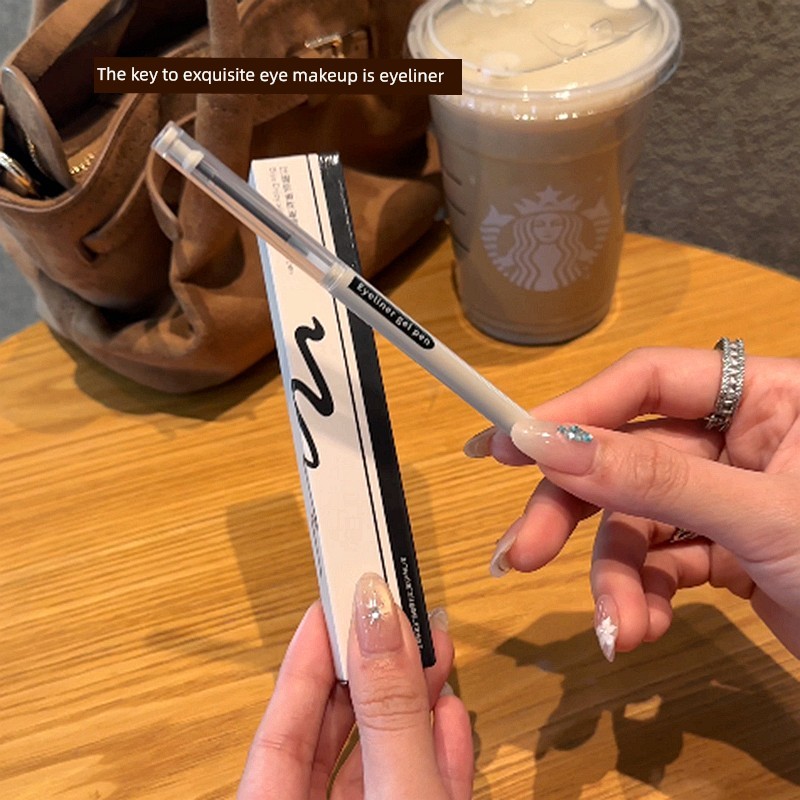 eyeliner pencil eyeliner stamp eyeliner [Two Formal Packages] Biya Eyeliner Gel Pen Waterproof Sweat-Proof Long-Lasting Non-Fading Color Rendering Smoke