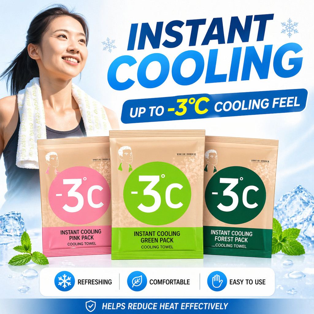 Cooling Sweat-Removing Wipes -3°C Long Towel Mint Menthol Outdoor Sports Refreshing Herbal Wet Towel for Neck Wrist