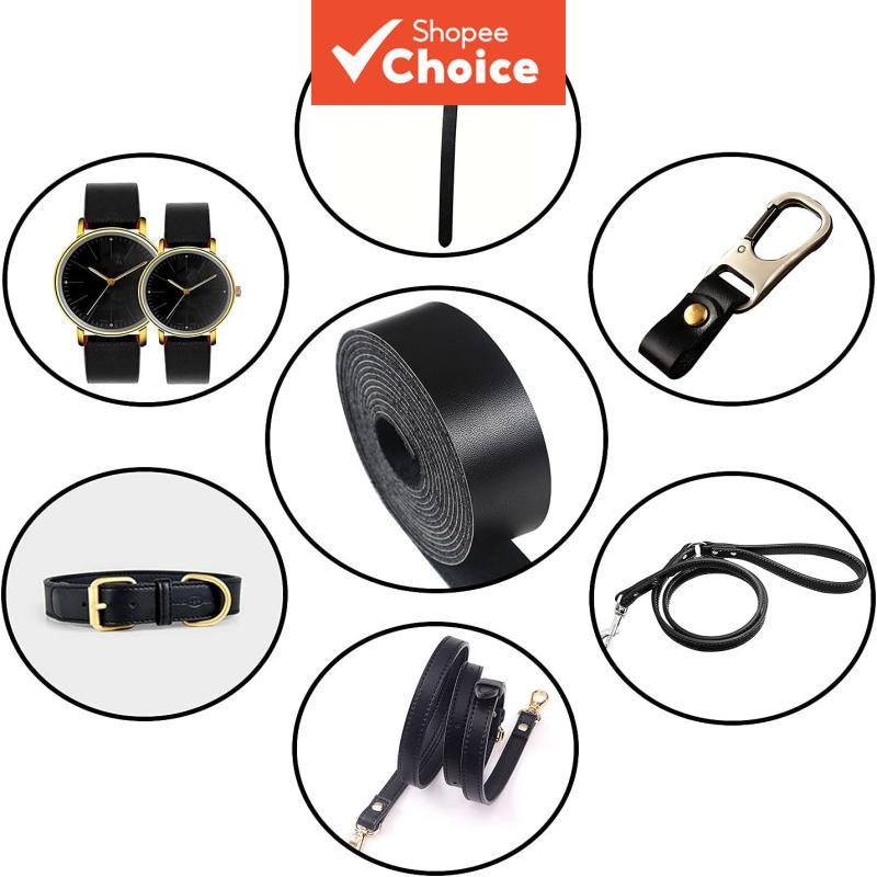 1 Roll Pu Eco-friendly Leather Strip 2.5x274cm, 0.98x107.87in, for Diy Crafts, Pet Collars, Leashes