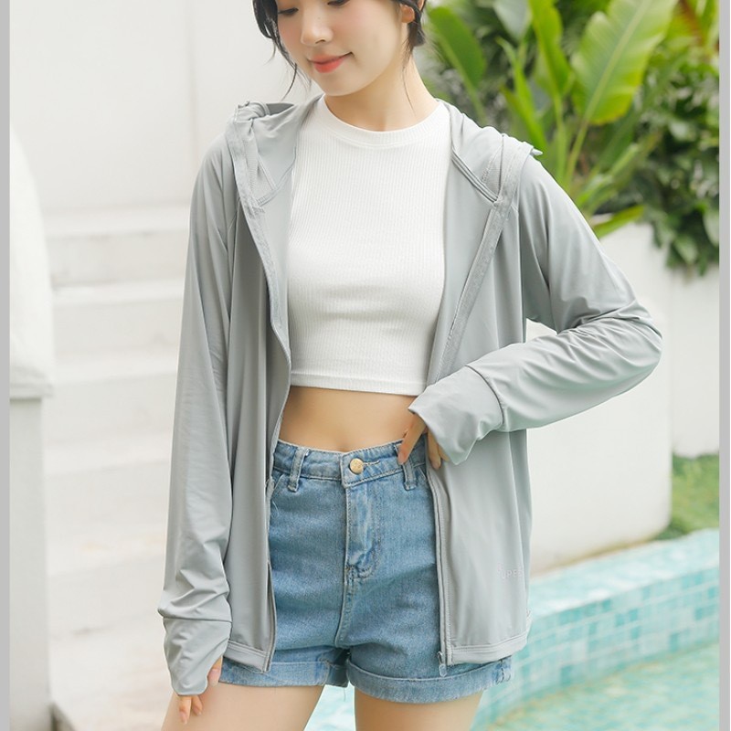 Men Women Same Style Ice Silk Sunscreen Clothing Double-Layer Fabric Women Summer Ultraviolet-Proof Breathable Sunscreen Clothing