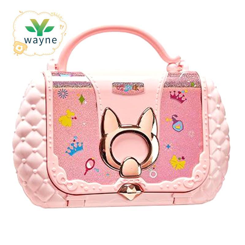 Kids Beauty Toys Makeup Kit Little Bag Washable Pretend Play Cosmetic Set Toys with Mirror Non-Toxic & Safe