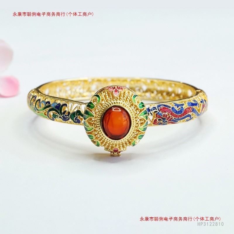 Sachet Dragon Phoenix Bracelet Bracelet Bracelet Blood Amber Natural Amber Lucky Fortune RY1T
