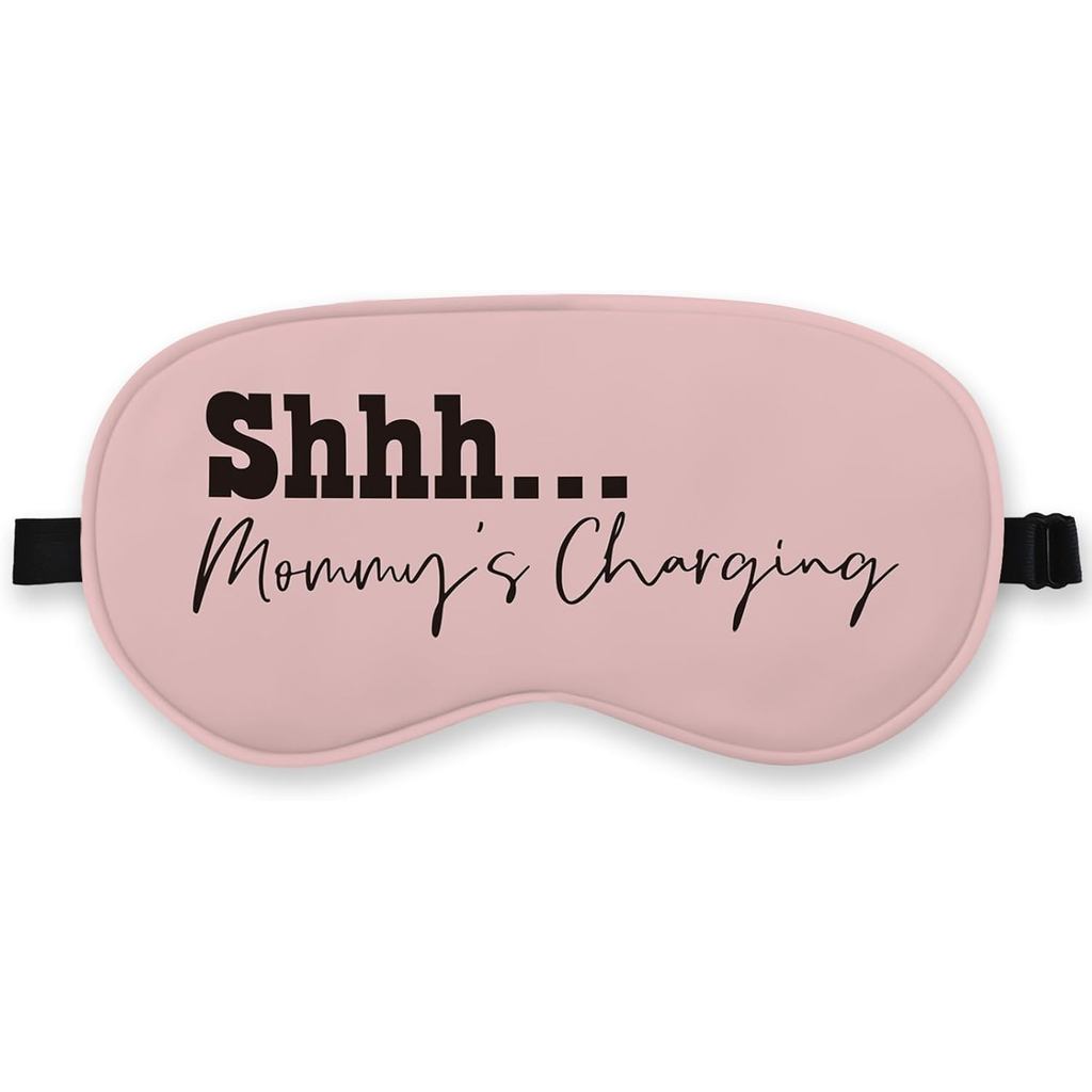Topeng Mata Sutera Mommy's Charging untuk Tidur, Hadiah Lucu untuk Isteri Hamil, Penutup Mata dengan Tali Boleh Laras untuk Tidur Malam bagi Ibu Baru, Tidur Siang Semasa Perjalanan Pesawat, Hadiah Hari Ibu untuk Tidur