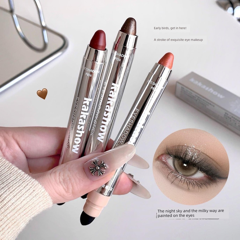 eyeshadow glitter eyeshadow Kakashow Play Color Magic Lazy Eyeshadow Pen Not Easy to Clump Natural Easy to Push Open Color Development Atmosphere Eyeshadow Stick