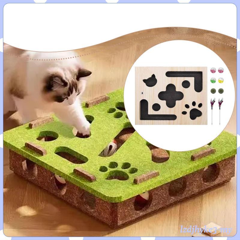 [READY STOCK] Cat Nail File Box Maze Game for Indoor Cats Encourage Pet Supplies Enrichment Interactive Cat Toys Scratch Puzzle Toy