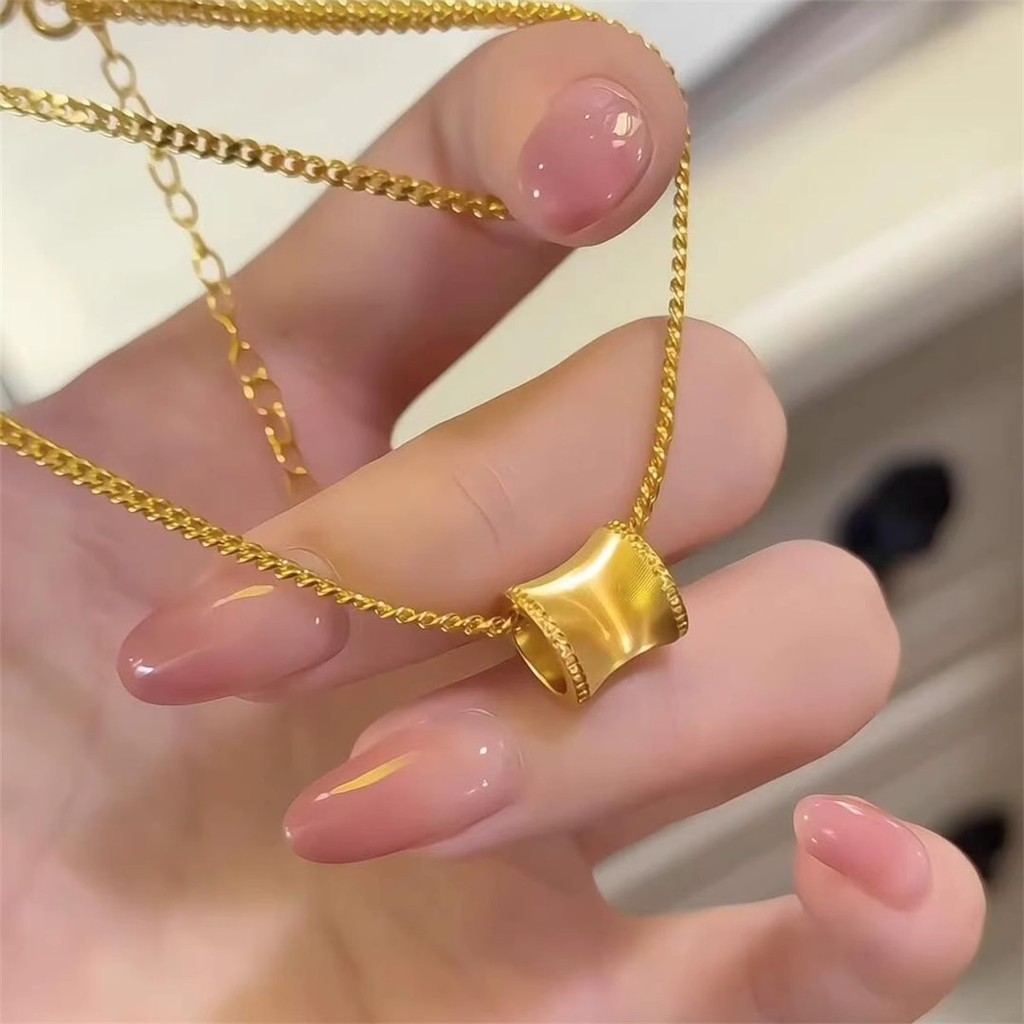 Emas 916  Small Waist Passepartout Pendant Brushed Cat's Eye gold 916