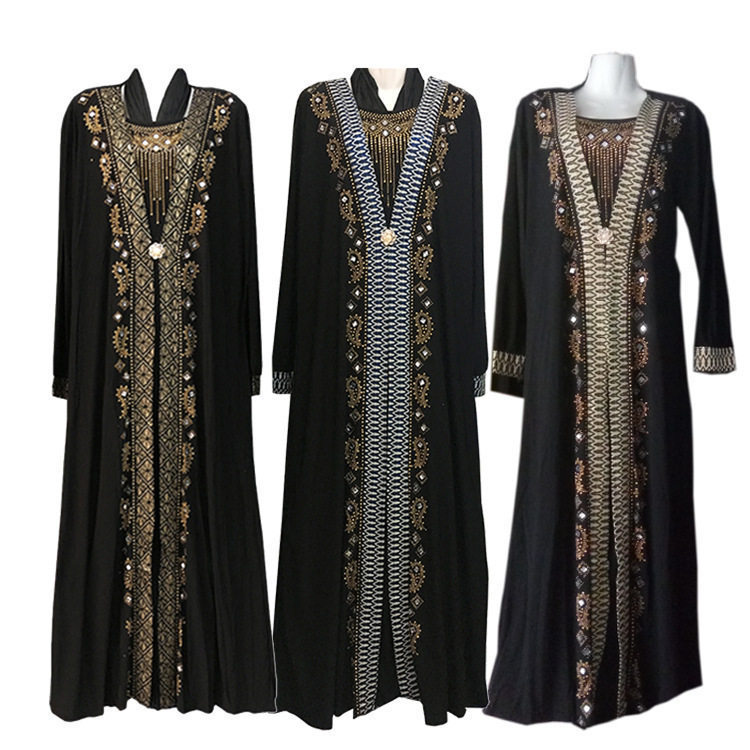 Arab-Inspired Beaded Robe for Women - Ethnic Wear 2026新品阿拉伯女士钉珠袍回族连衣裙民族服装女士长款连衣裙20260507