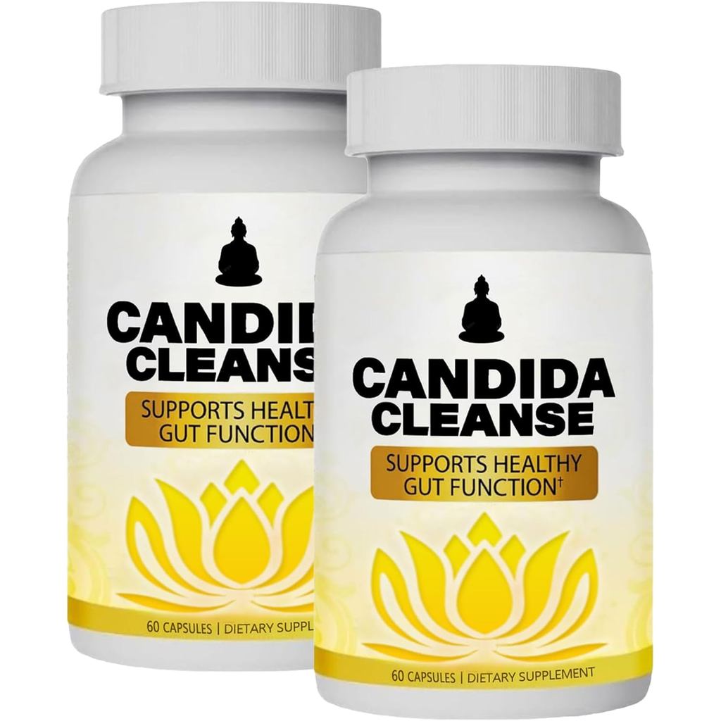 Candida Cleanse - Gut & Colon Support, Natural Herbal Formula, Include Oregano Leaf, Wormwood, Black Walnut, Caprylic Acid-1, 60 Capsules (2)