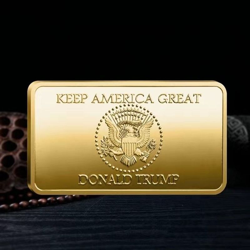 2021-2025 Trump Square Nugget Commemorative Coin Gold Nugget Collection Commemorative Metal Crafts Ornaments Collectibles 5/10