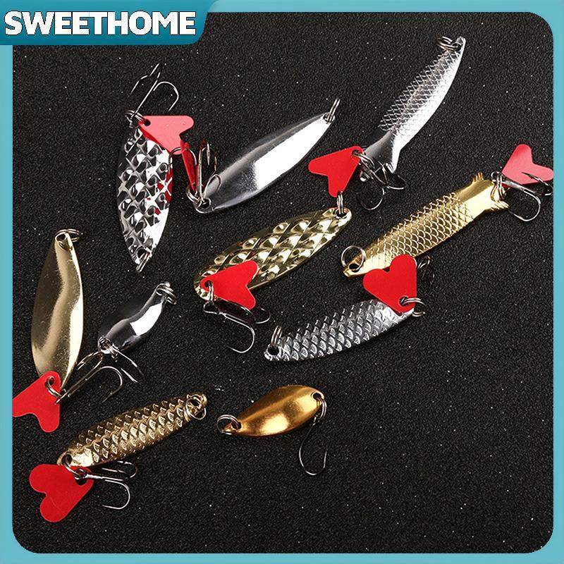 SWEETHOME 5PCS/Set Metal Jig Spoon Spinner Fishing Lure Wobbler Bait Set With Fishing Tale Box Kit For Fishing Lure Bait Set null