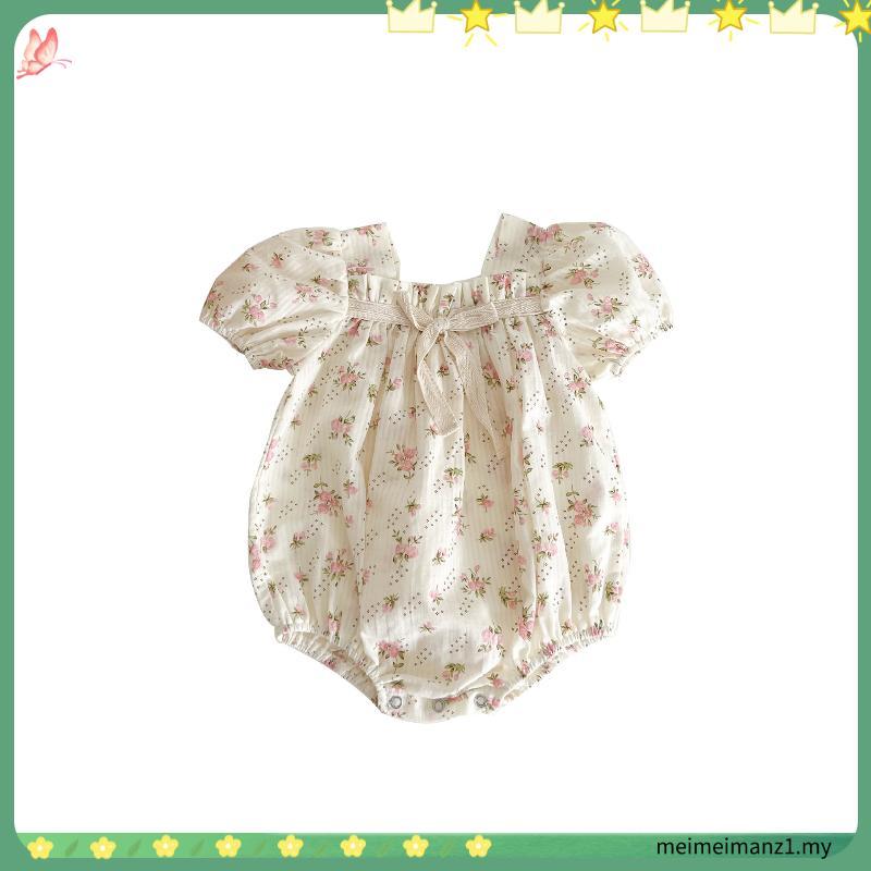 Baby Girl Romper Clothes Newborn Summer Cotton Ins Fashion Floral Short Sleeves Jumpsuit Toddle Girls Cute Princess Jumper Onesie
