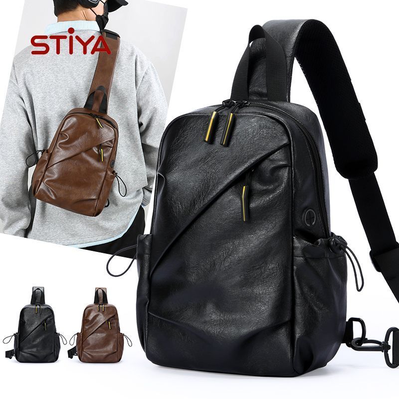 [STIYA] Chest Bag Fashion Trendy One-Shoulder Messenger Bag Large-Capacity Texture Sports Bag Multifunctional Casual Small Bag