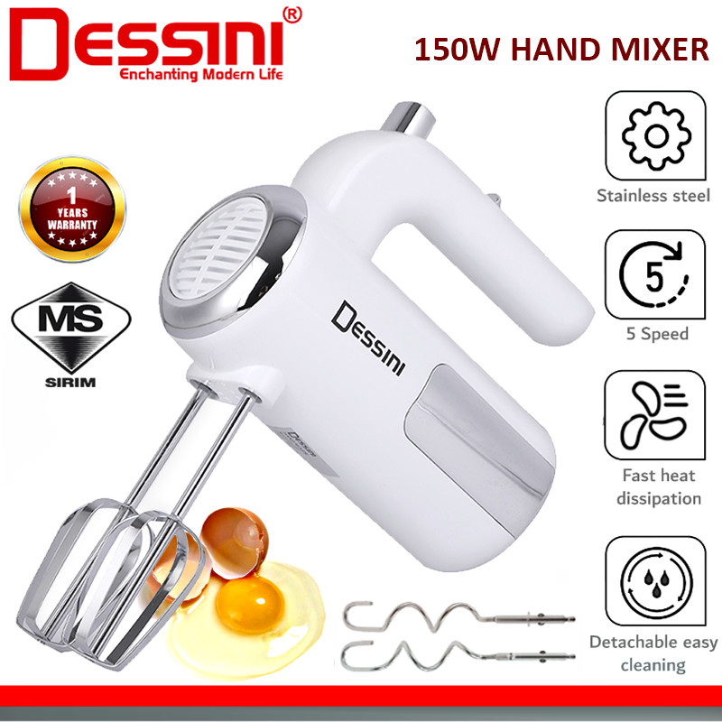 DESSINI ITALY 5 Speed Electric Hand Mixer Egg Beater Blender Grinder Processor Dough Whisk Mesin / Pengadun Bancuh Telur