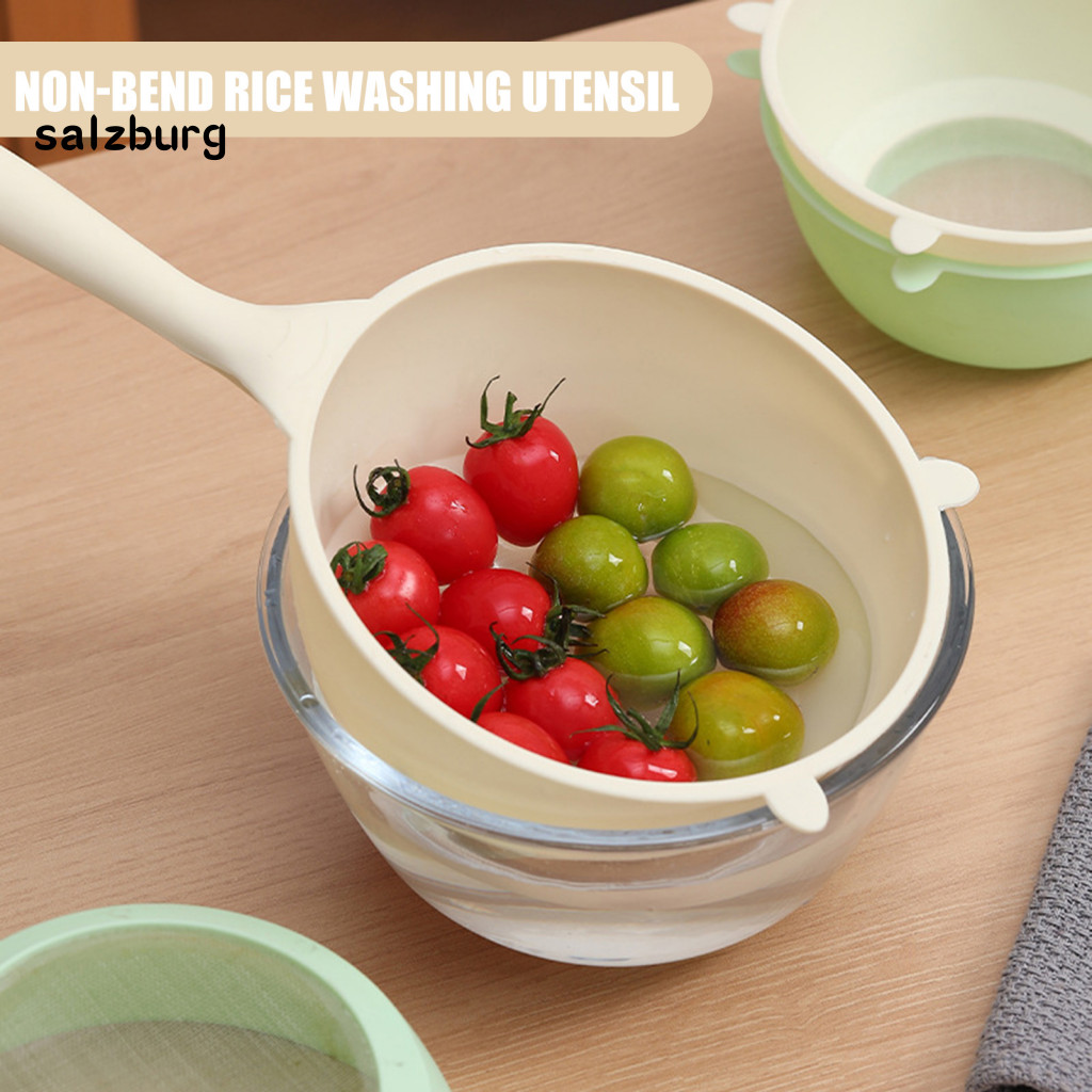 <salzburg> Rust-resistant Rice Spoon Fine Mesh Vegetable Strainer 2pcs Rice Strainer Sp…