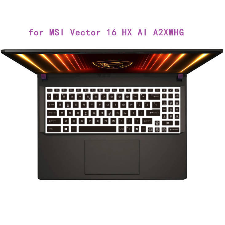 Silicone Keyboard Cover Protector for MSI Vector 16 HX AI A2XWHG / Stealth A16 AI+ A3XW / Crosshair 16 HX AI Katana A15 AI B8VG