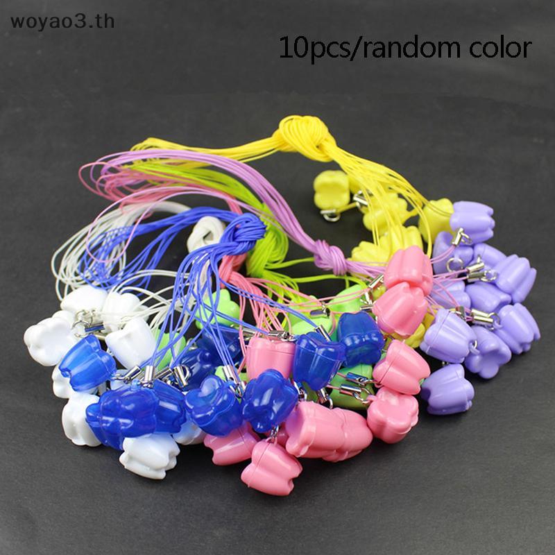 [Woyao] 10pcs Colorful Baby Kids Tooth Storage Box Organizer Milk Teeth Keepsake Holder [TH]