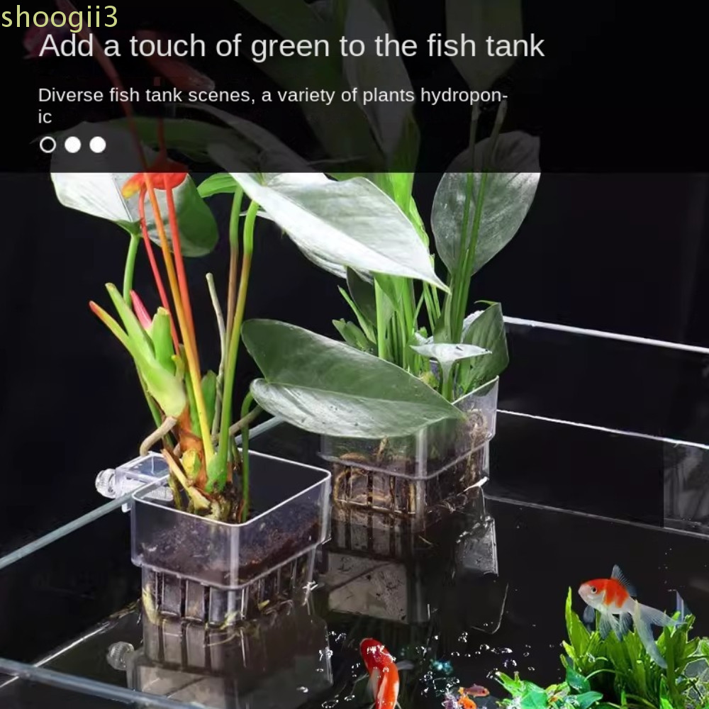 SHOOGMY Hanging Aquarium Plant Holder, Hydroponic Water Plant Landscape Fish Tank Hydroponic Planting Basket, Landscaping Basin Planted Tank Aquarium Planter Cups for Fish Tank