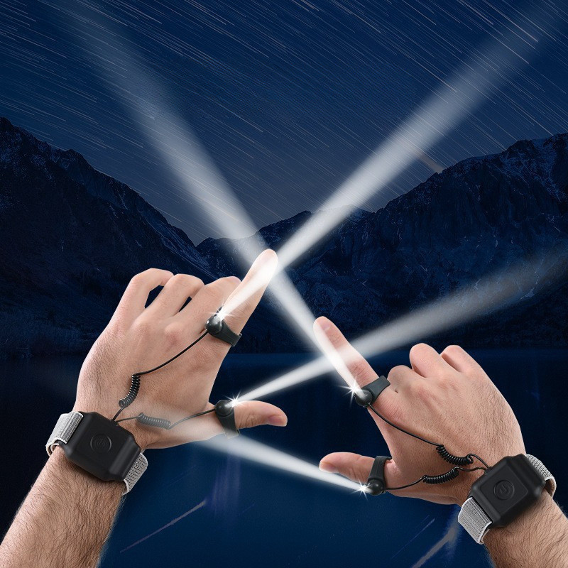 Diamond Ring Flashlight Night Fishing Repair Lighting Wrist Charging Strong Light Partial Lighting Sports Outdoor Night Fishing Light Fishing