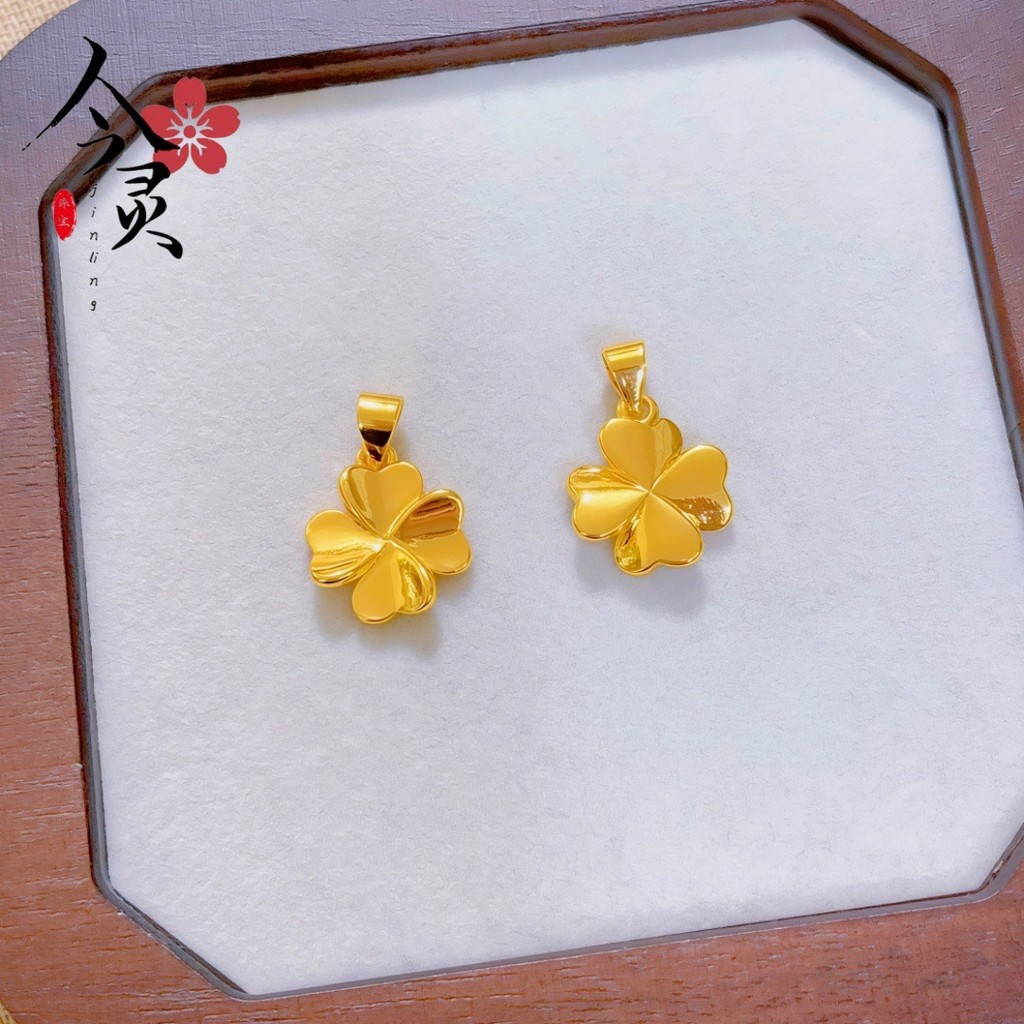 Loket Emas 916 Clover Charm PDR Buah Gantung 5D / Gold 916 Charm Pendant