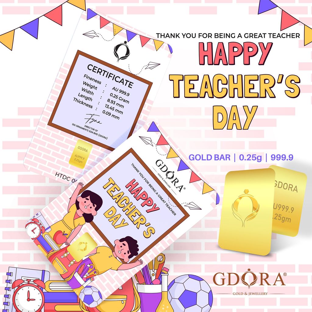 GDORA Gold Bar 0.25gram Teacher's Day 2026 Kids 999.9
