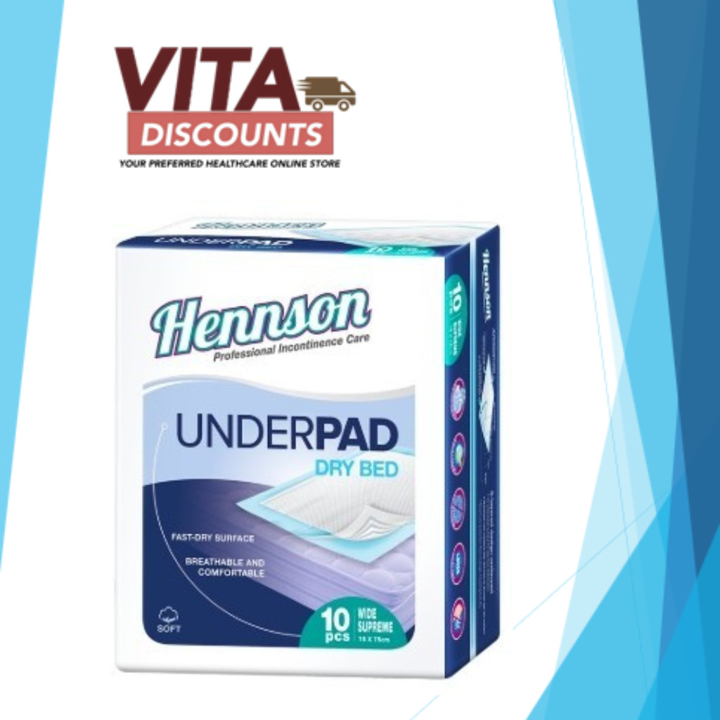 Hennson Underpad Regular Dry Bed 60X90cm / 75X75cm (10's)